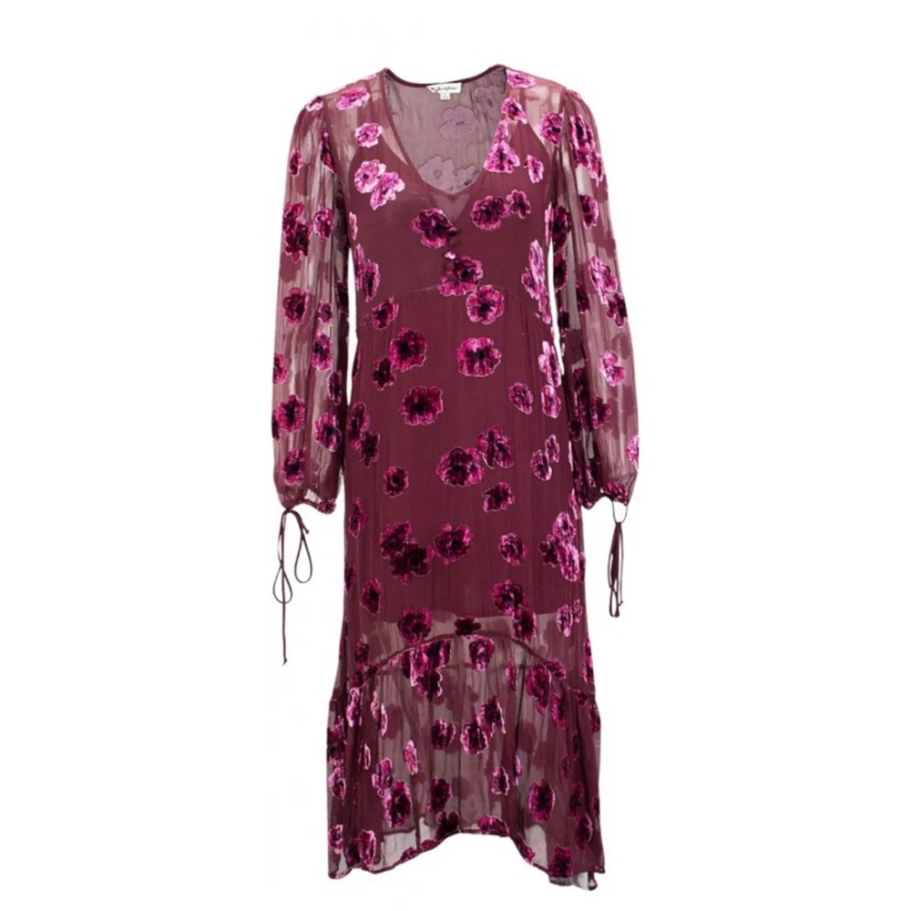For Love and Lemons silk mid-length dress burgendy